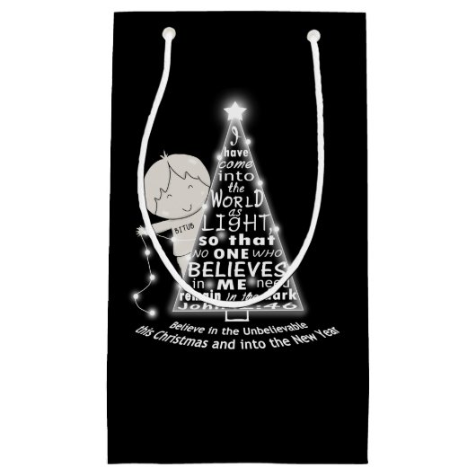 De boom verlichten klein cadeauzakje (Voorkant)