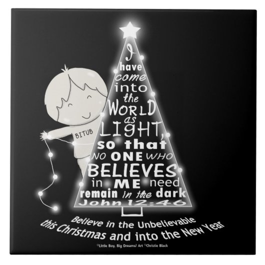 De boom verlichten tegeltje (Voorkant)