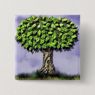 De boom vierkante button 5,1 cm