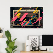 De Boombox van de terugkeer met het Stileren van d Poster (Thuiskantoor)