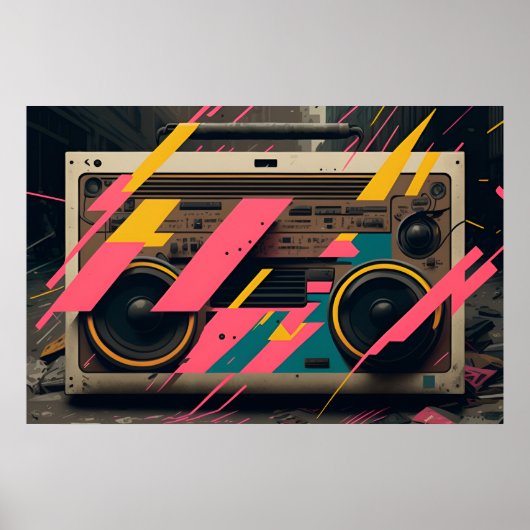 De Boombox van de terugkeer met het Stileren van d Poster (Voorkant)