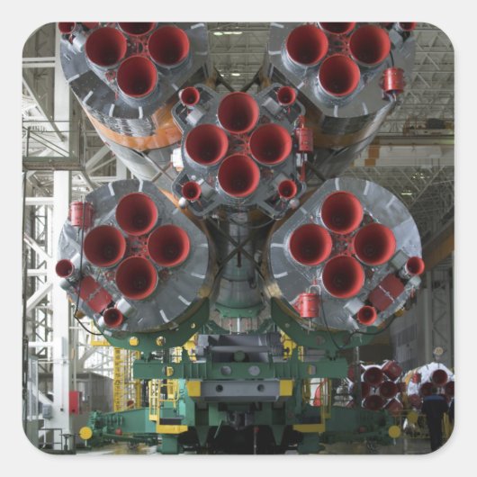 De boosters van het TMA-14-ruimtevaartuig Soyuz Vierkante Sticker (Voorkant)
