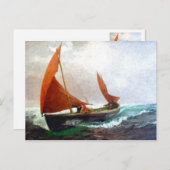 De boot bereikt het strand briefkaart (Voorkant / Achterkant)