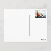 De boot bereikt het strand briefkaart (Achterkant)