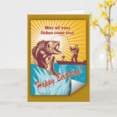 De boot die van de Visser van de vlieg largemouth Kaart (Gele Bloem)