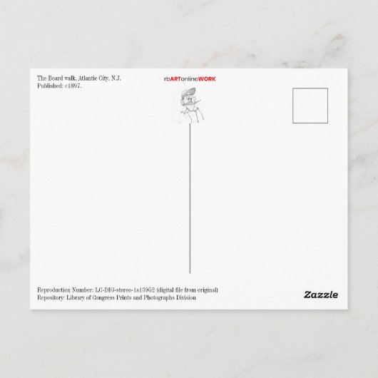 De boot in Atlantic City Briefkaart (Achterkant)