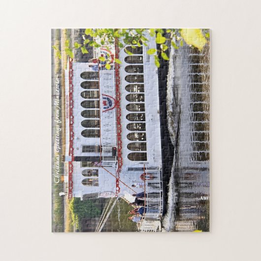 De boot Minnesota. Kerstgroet Legpuzzel (Verticaal)