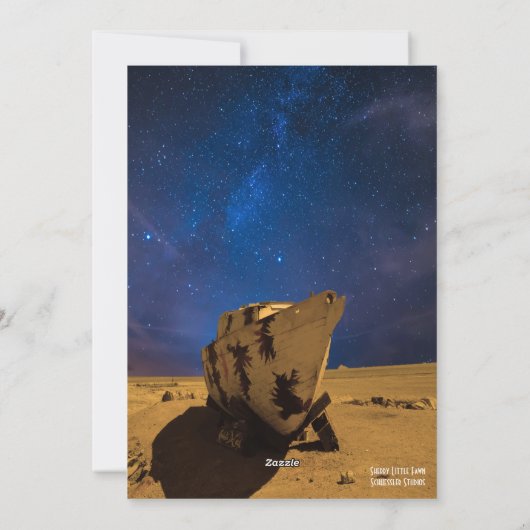 De Boot van de melkweg;  5 x 7 Feestdagenkaart (Achterkant)