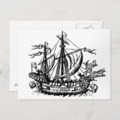 De boot van Ferdinand Magellan 'Victoria' Briefkaart (Voorkant / Achterkant)