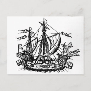 De boot van Ferdinand Magellan 'Victoria' Briefkaart