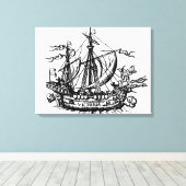 De boot van Ferdinand Magellan 'Victoria' Canvas Afdruk (Insitu (Houten vloer))