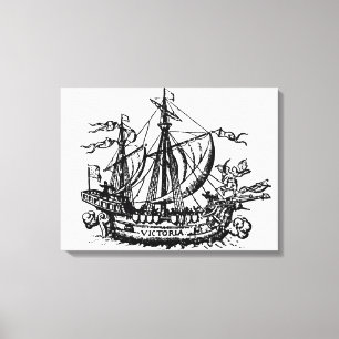 De boot van Ferdinand Magellan 'Victoria' Canvas Afdruk