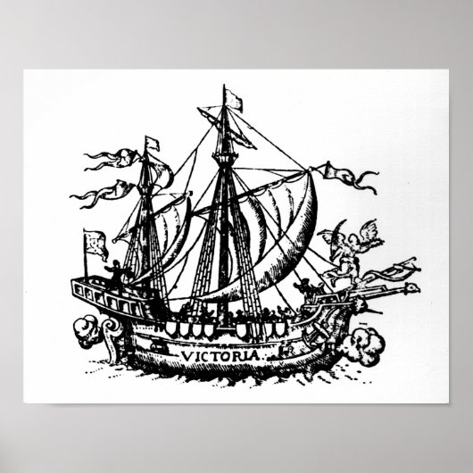 De boot van Ferdinand Magellan 'Victoria' Poster (Voorkant)