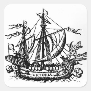 De boot van Ferdinand Magellan 'Victoria' Vierkante Sticker