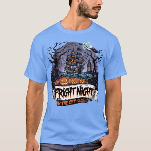 De boot van Halloween Ghosts & Bats: een angstaanj T-shirt (Voorkant)