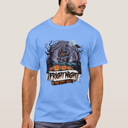 De boot van Halloween Ghosts & Bats T-shirt (Voorkant)