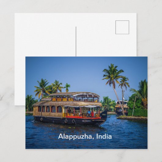 De boot van het huis in Kerala, India Briefkaart (Voorkant / Achterkant)