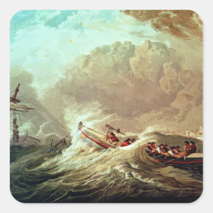 De boot van Tynemouth Bay Vierkante Sticker