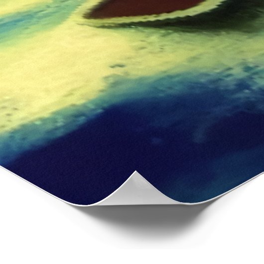 De boot verloren op zee | AI Art Poster (Hoek)