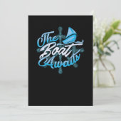 De boot wacht op een neoestische slingerbeweging kaart (Staand voorkant)