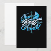 De boot wacht op een neoestische slingerbeweging kaart (Voorkant / Achterkant)