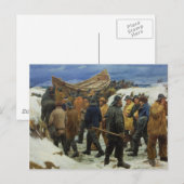 De boot wordt door de Duinen gehaald door Ancher Briefkaart (Voorkant / Achterkant)