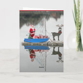De bootkaart van de kerstman feestdagen kaart (Achterkant)