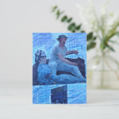De bootreis mixed media collage briefkaart (Staand voorkant)