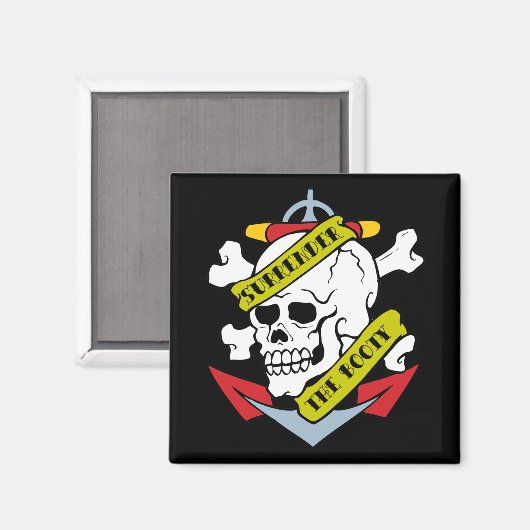 De Booty Skull overdragen Magneet (Voorkant / Achterkant)