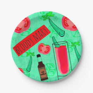 De Borden van de Cocktail party van de bloody mary Papieren Bordje