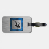 De borstel van de Metaal kijkt lopend Bagagelabel (Achterkant horizontaal)