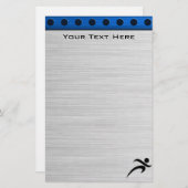 De borstel van de Metaal kijkt lopend Briefpapier (Voorkant / Achterkant)