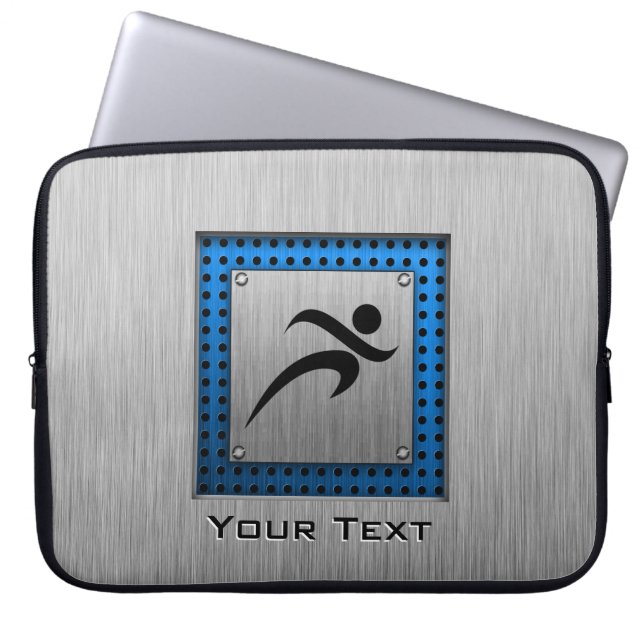 De borstel van de Metaal kijkt Lopend Laptop Sleeve (Voorkant)