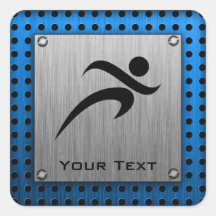 De borstel van de Metaal kijkt lopend Vierkante Sticker