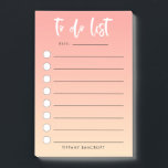 De Borstel van de Ombre van de piep wordt verhuurd Post-it® Notes<br><div class="desc">Moderne en praktische notitie die je helpt je dagen te organiseren! Deze controlelijst heeft lijnen en cirkels waar u hen kunt controleren aangezien u de uitgevoerde taken krijgt. Een grote hulp om dingen te doen zonder te vertragen! De achtergrond is een mooie perzikkleur. Pas dit product aan door jouw naam...</div>