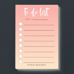De Borstel van de Ombre van de piep wordt verhuurd Post-it® Notes<br><div class="desc">Moderne en praktische notitie die je helpt je dagen te organiseren! Deze controlelijst heeft lijnen en cirkels waar u hen kunt controleren aangezien u de uitgevoerde taken krijgt. Een grote hulp om dingen te doen zonder te vertragen! De achtergrond is een mooie perzikkleur. Pas dit product aan door jouw naam...</div>