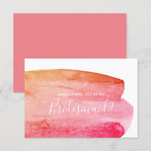 De borstel van de waterverf zal u Mijn Bridesmaid  Kaart