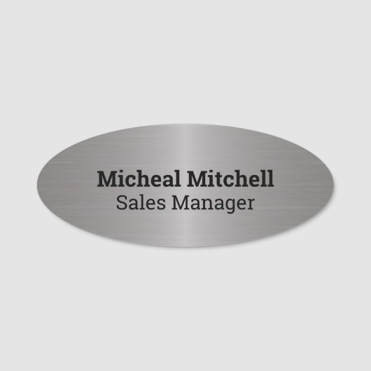 De borstelbare Metal Kijk Bedrijfs de Naam van de  Naamplaatje (Voorkant)