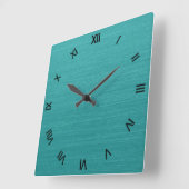 De borstelde Blauwgroen Numeriek van de Kijk kash0 Vierkante Klok (Hoek)