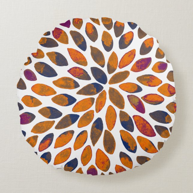 De borstelslagen van de waterverf - roestvast effe rond kussen (Voorkant)