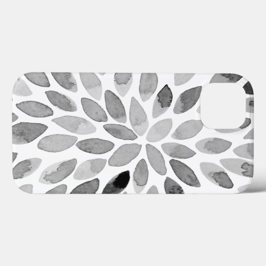 De borstelslagen van de waterverf - zwart-wit Case-Mate iPhone case (Achterkant (horizontaal))