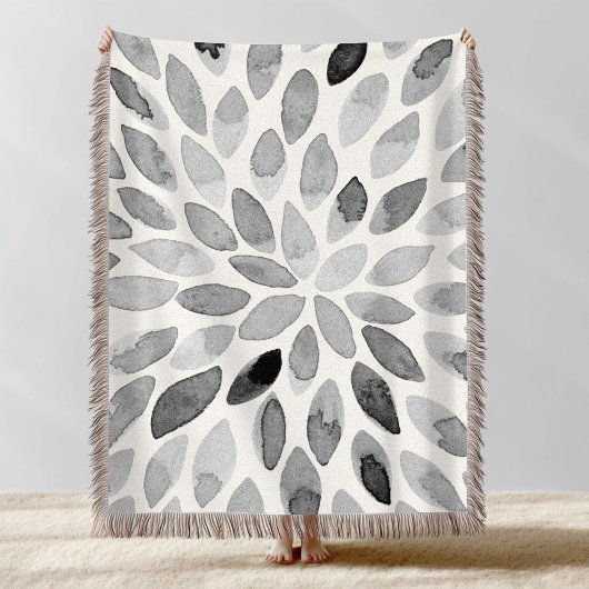 De borstelslagen van de waterverf - zwart-wit deken