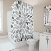 De borstelslagen van de waterverf - zwart-wit douchegordijn (In situ)