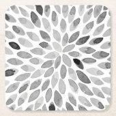 De borstelslagen van de waterverf - zwart-wit kartonnen onderzetters (Voorkant)