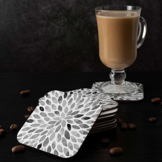 De borstelslagen van de waterverf - zwart-wit kartonnen onderzetters