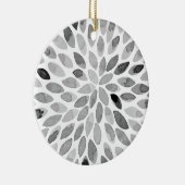 De borstelslagen van de waterverf - zwart-wit keramisch ornament (Rechts)