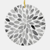 De borstelslagen van de waterverf - zwart-wit keramisch ornament (Achterkant)