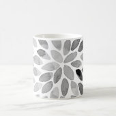 De borstelslagen van de waterverf - zwart-wit koffiemok (Center)