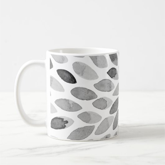 De borstelslagen van de waterverf - zwart-wit koffiemok (Links)