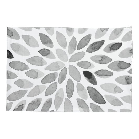 De borstelslagen van de waterverf - zwart-wit kussensloop (Achterkant)